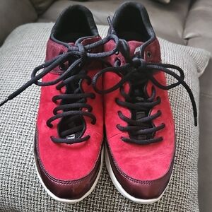 Geox Red and Black Sneakers Retro Casual Style